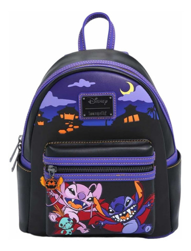 Backpack Loungefly Stitch Y Ángel Vampiros Disney Original