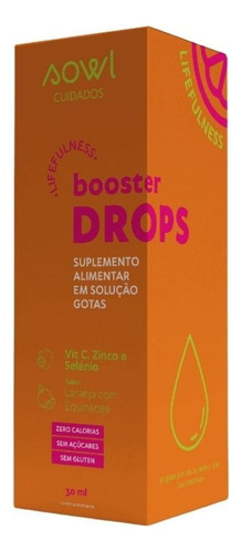 Booster Drops Sowl Lifefulness Selênio Zinco Vitc Gotas 30ml Sabor Laranja