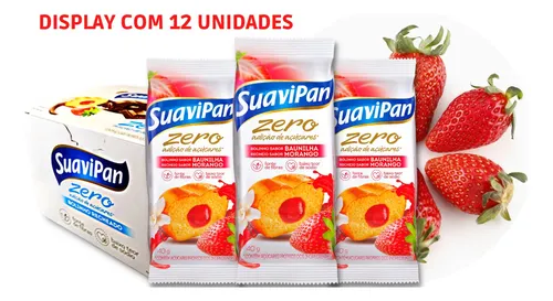 comprar Bolinho Zero Baunilha Cu002F Morango 40g u002F Display Cu002F 12 Unid.