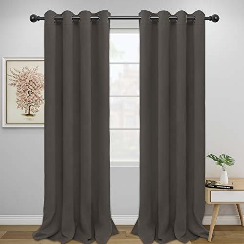 Cortinas Easy-going Opacas Color Gris Pardo Con Ojales