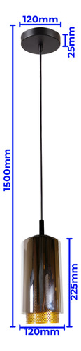 Lámpara Colgante Cristal 1.50m Tecnolite 60ctl1705mvdct