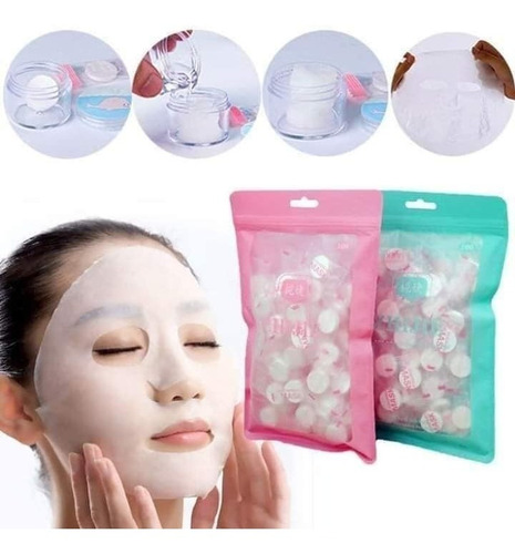 Pack 6 unidades Máscarilla Facial Hidratante Comprimidas 100 Pcs