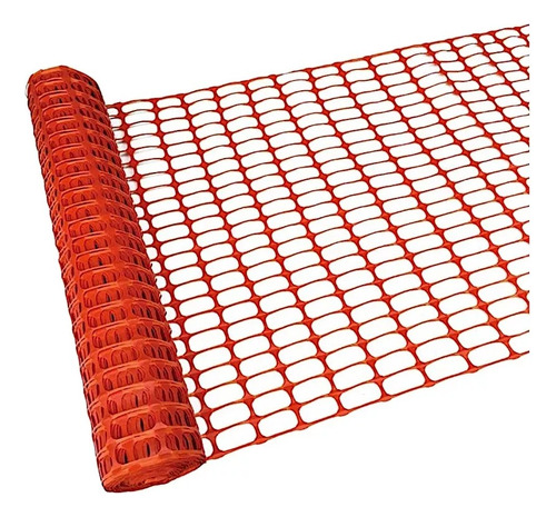 Malla Red Obra Valla Plástica Seguridad Naranja 40mts Rollo