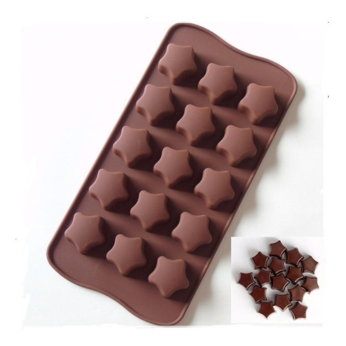 Imagen 1 de 6 de Molde Silicona Chocolates Bombones Jabón Gelatina Estrella