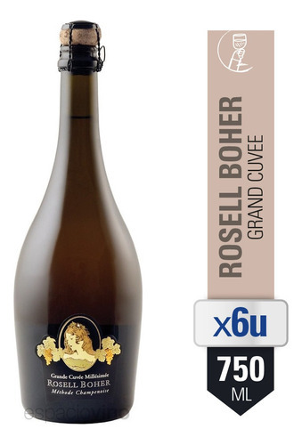 Champagne Rosell Boher Grand Cuvee 750 Ml X6 Unidades