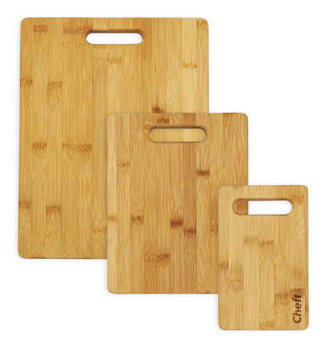 Cheft Tablas De Cortar De Madera De Bambu Con Asas Grandes,