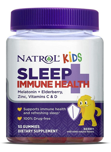 Melatonina Natrol Kids Protección Sistema Inmune Ofrecen Una Poderosa Combinación De Melatonina, Saúco, Vitaminas C Y D Y Zinc Para Apoyar La Salud Inmunológica De Sus Hijos Y Los Apoya A Dormir Mejor