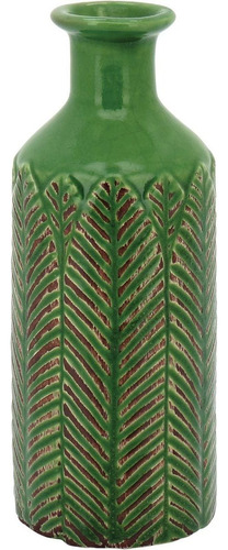 Crispin Vaso Garrafa Decorativa 16x7x7cm Cerâmica Verde