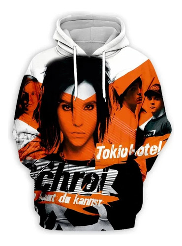 Sudadera Neutral Con Capucha Impresa En 3d Tokio Hotel