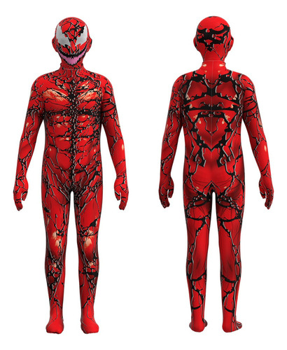 Rojo Venom Spiderman Superhero Halloween Mono Cosplay Disfraz Para Niños Y Adultos A
