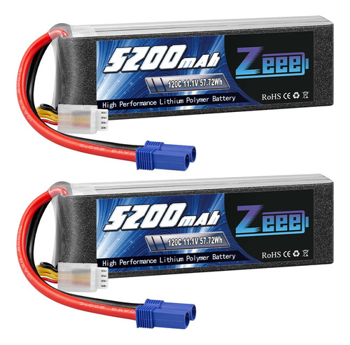 Zeee 3s Lipo - Bateria 5200mah 11.1v 120c Con Conector Ec5, 