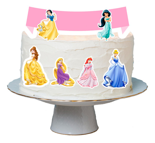 Topper Para Torta Princesas Imprimible Editable + Pdf