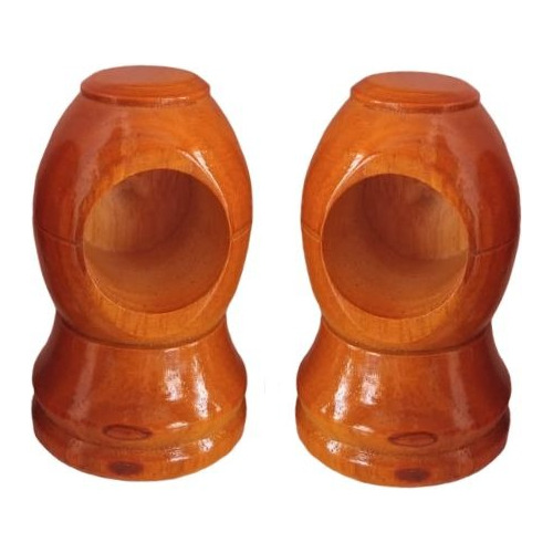 Soporte Bolillero Sencillo Para Cortina Madera Miel X2 Und