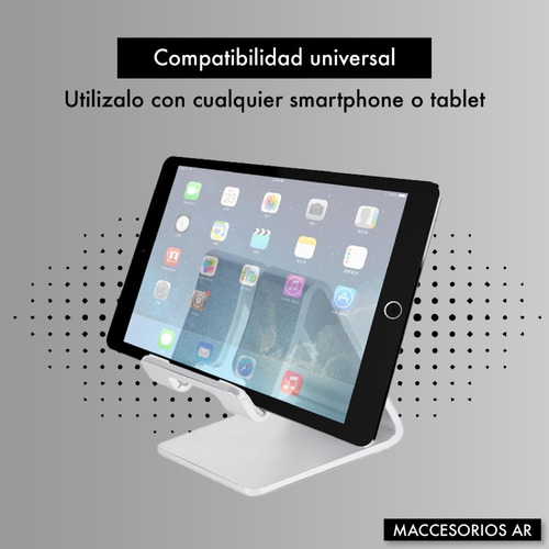 Imagen 3 de 10 de Soporte Universal De Aluminio Para Tablets Y Celulares