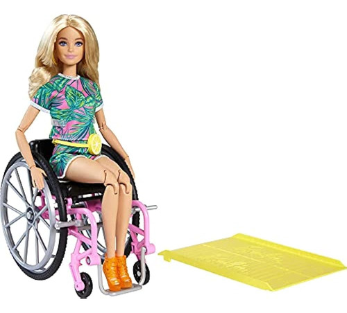 Muñeca Barbie Fashionistas # 165, Con Silla De Ruedas Y Cabe