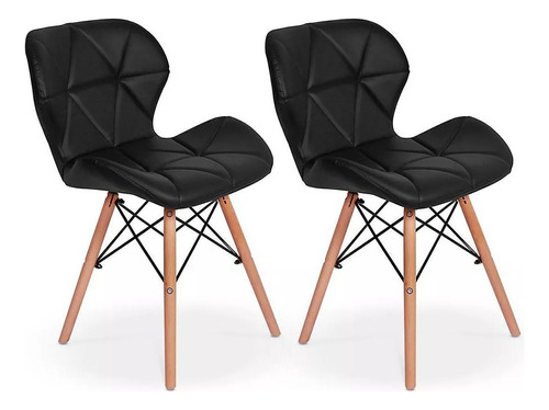 2 Cadeiras Jantar Almofadada Charles Eames Tulipa