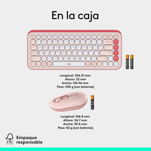 Kit Teclado Y Mouse Pop Icon Logitech Bt Inalambrico Español