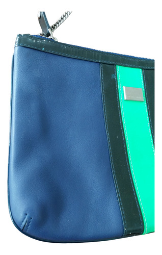 Cartera Jackie Smith Cuero Azul Verde Negro Cadena Niquel Azul Níquel Niquel (Usado)