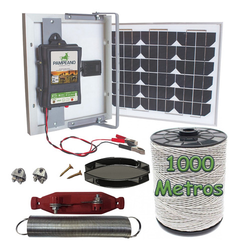 Energizador De Cerca Eletrica Rural Kit Solar Completo