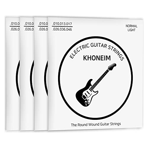 Cuerdas De Guitarra Eléctrica Khoneim 4 Pack - Niqueladas