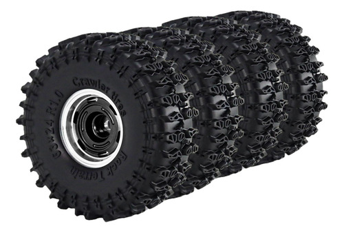 4 Piezas De Ruedas Y Neumáticos De Coche Rc De Negro