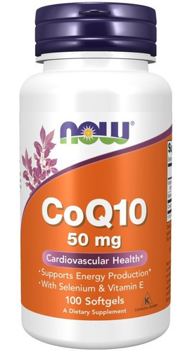 Coenzima Q10 - 50mg - Now Foods - 100 Softgels - Coq10 Sabor Sem