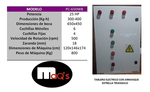 Molino Triturador Para Plásticos Film/pet/pe/pp/silo 25hp