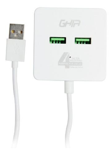 Cargador Ghia Usb De 4 Puertos Transfiere Datos Cable 1 M