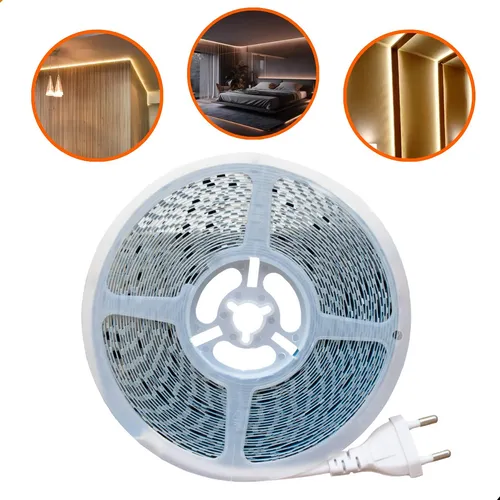 comprar Fita De Led 240 Leds 127v 220v Ip44 Direta Na Rede 10m 28w Luz Branco-frio 6000k Tensão De Operação 12v 110v