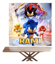 Comprar Deco Cumpleaños Fondo Candy Bar Lona Sonic 1x1 Personalizado