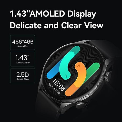 Solar Plus Rt3: Reloj Con Pantalla De 1,43 Pulgadas Y Salud