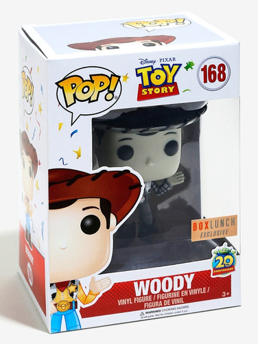 Funko Pop Woody #168 Boxlunch Sticker Black White Toy Story