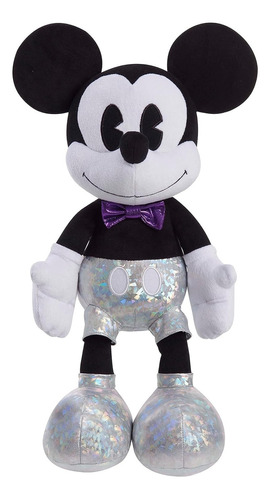 Peluche Mickey Mouse Just Play Edicion 100 Años Disney Color Blanco y negro