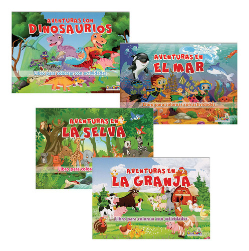 Aventuras Libros Para Colorear Por 4 Tomos