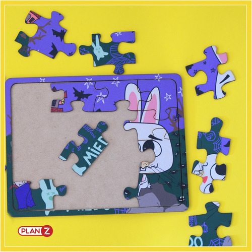 Imagen 3 de 10 de Rompecabezas Miedo Puzzle 16 Piezas Madera Infantil Niño