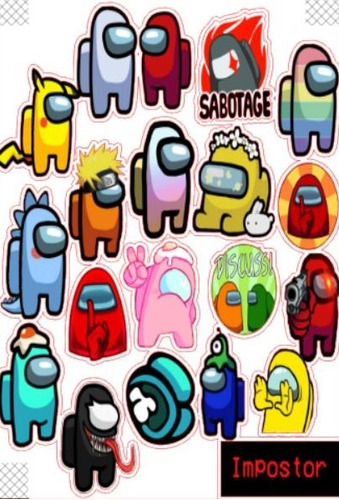 Stickers Among Us Pack 20 Unidades 