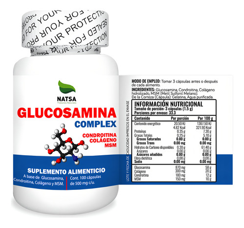 Glucosamina Complex 100 Cápsulas, Calidad Premium