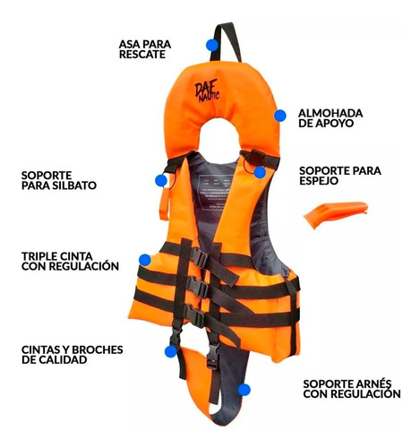 Promo Chaleco Deportivo Niño Silbato Kayak Aprobacion Daf +