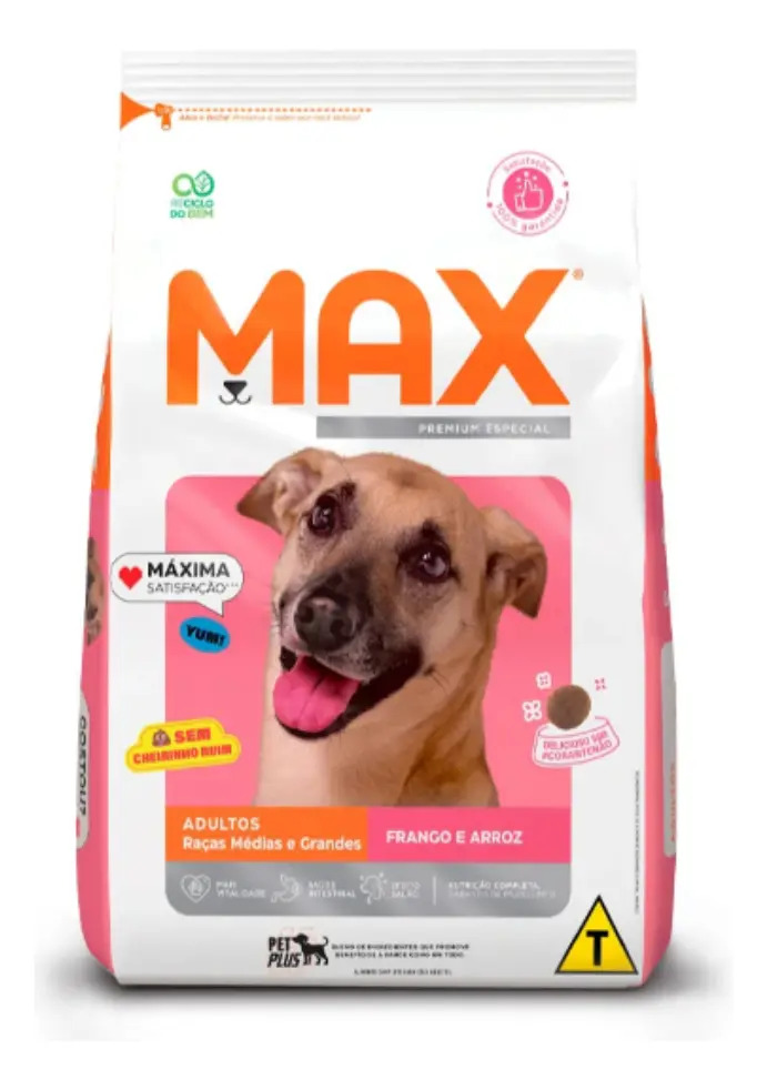 Ração Max Cães Adultos Médio E Grande Frango E Arroz 15 Kg