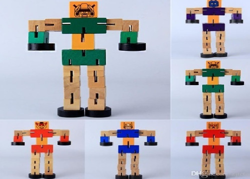 Juguete Trasformers  Didáctico Madera Niño Niña Robot