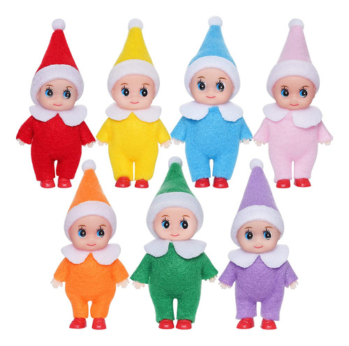 Hmxpls 7 Muñecas Coloridas De Elfo De Bebé De Navidad  Muñe