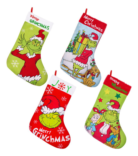 Paquete De 4 Calcetines De Navidad, De 18 Pulgadas, Grandes