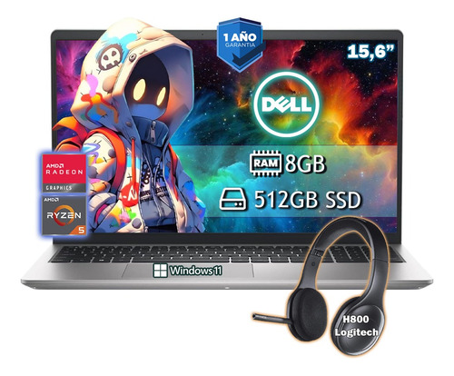 Laptop Dell Inspiron 15 3535 Ryzen 5 7520u 512gb 8gb Ram+kit