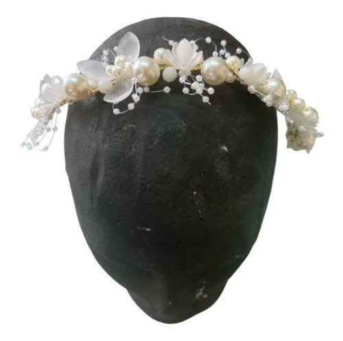 Diademas Tocado Comunión Confirmación Niña Hecho A Mano Color Beige