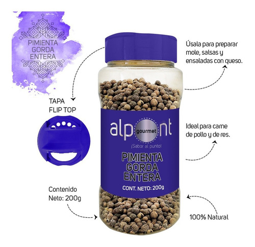 Alpont Pimienta Gorda Entera 200 Gramos 2 Piezas