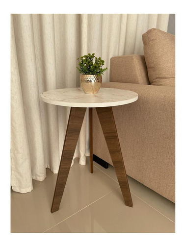 Mesa Lateral - De Arrime - Auxiliar Living - Patas Madera 