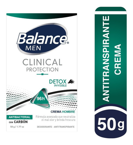 Desodorante Balance crema Clinical Detox Invisible hombre 50Gr	