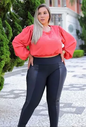 Legging Plus Size Forrada Legues Montaria Detalhes Cirre