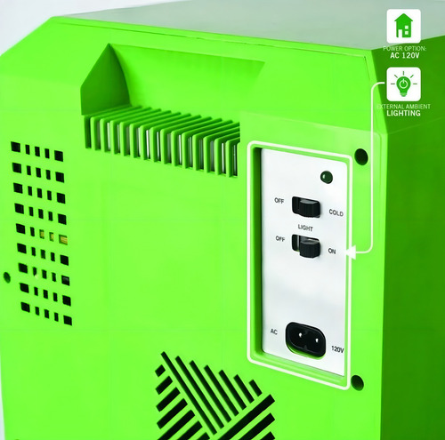 Mini refrigerador Minecraft Creeper 62 cm e 2 portas, cor verde
