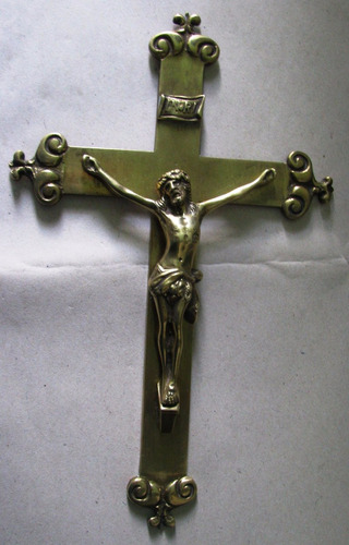 Crucifijo Antiguo Bronce Macizo De 30x19 Cms. Excelente!!